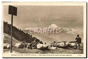 Carte Postale Ancienne Plateau Du Col D'Aspin vue Vers Payolle Et Le Pic du Midi