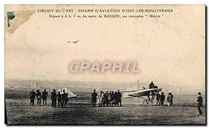 Carte Postale Ancienne Avion Aviation Circuit de l'Est Champ d'aviation d'Issy les Moulineaux Bus...