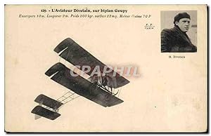 Carte Postale Ancienne Avion Aviation Aviateur Divetain sur biplan Goupy