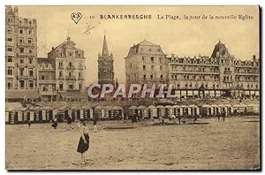 Carte Postale Ancienne Blankenberghe La plage La tour de la nouvelle église