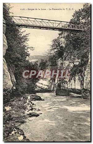 Carte Postale Ancienne Gorges De La Loue La Passerelle Du TCF