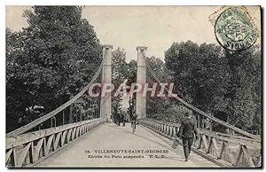 Carte Postale Ancienne Villeneuve Saint Georges Entrée du Pont Suspendu