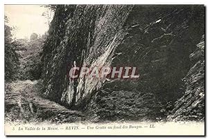 Carte Postale Ancienne Revin Une Grotte au Fond Des Bauges