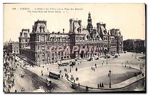Carte Postale Ancienne Paris L'Hôtel de Ville et la de Rivoli