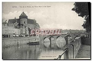 Carte Postale Ancienne Laval vue De La Prison Du Vieux Pont Et Des Quais
