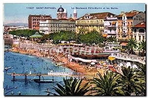 Carte Postale Ancienne Saint Raphael Le Boulevard Felix Martin et les Bains