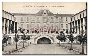 Carte Postale Ancienne Beziers College Henri IV L'escalier monumental