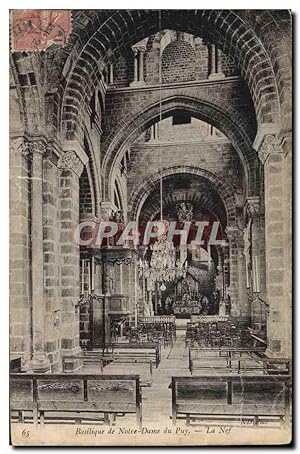 Carte Postale Ancienne Basilique de Notre Dame du Puy La nef