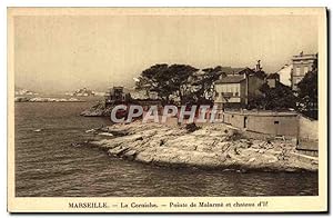 Carte Postale Ancienne Marseille La Corniche Pointe de Malarme et Château d'If