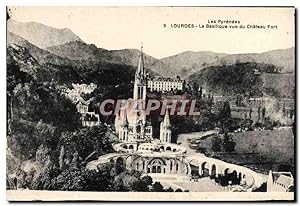 Carte Postale Ancienne Lourdes La Basilique vue Du Château fort