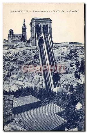 Carte Postale Ancienne Marseille Ascenseurs de Notre Dame de la Garde