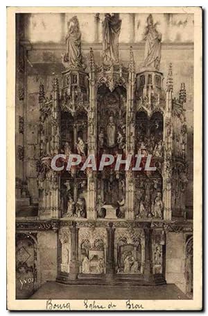 Carte Postale Ancienne Bourg Eglise de Brou Retable en marbre de la chapelle de la vierge