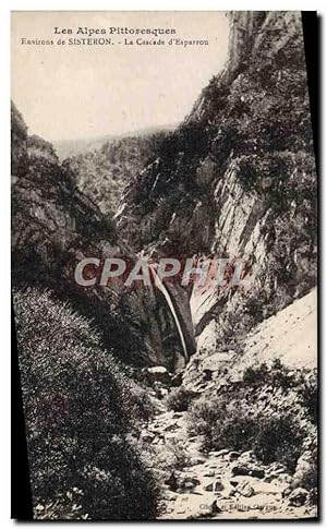 Carte Postale Ancienne Environs de Sisteron La cascade d'Esparron