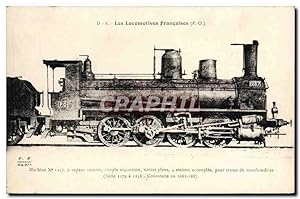 Carte Postale Ancienne Train Locomotive Machine 1257 a vapeur saturee