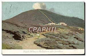 Carte Postale Ancienne Volcan Napoli Il Vesuvio La stazione della funiculare