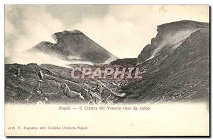 Carte Postale Ancienne Volcan Napoli Il Cratere del Vesuvio visto da vicino