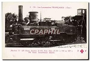 Carte Postale Ancienne Train Locomotive Machine 329 Ouest devenue 21 551 Etat