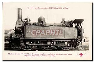 Carte Postale Ancienne Train Locomotive Machine tender 30 197