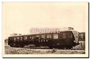 Carte Postale Ancienne Train Locomotive Chemin de fer du Nord Automotrice de la Compagnie françai...