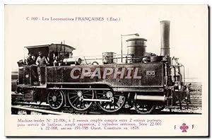 Carte Postale Ancienne Train Locomotive Machine tender 22 006
