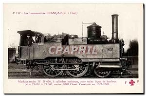 Carte Postale Ancienne Train Locomotive Machine tender 21 626