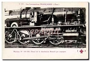 Carte Postale Ancienne Train Locomotive Machine 141 050 Detail de la distribution Renard par soup...