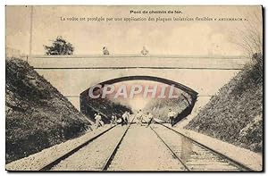 Carte Postale Ancienne Train Pont de chemin de fer Ligne de Paris a Mulhouse
