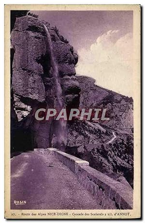 Carte Postale Ancienne Route des Alpes Nice Digne Cascade des Scafarels