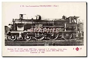 Carte Postale Ancienne Train Locomotive Machine 21 107 ancien 2957 Etat