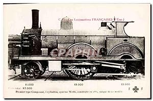 Carte Postale Ancienne Train Locomotive Premier Type Compound Systeme Webb