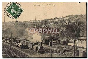 Carte Postale Ancienne Train Locomotive Agen Coteau de l'ermitage