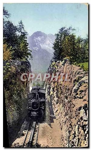 Carte Postale Ancienne Train Locomotive Brunigbahn auf der Passhohe