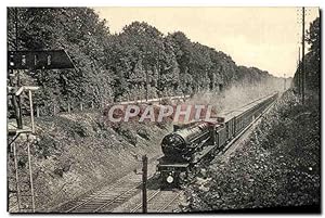 Carte Postale Ancienne Train Locomotive Region du Nord Un train de courses Paris Chantilly dans l...