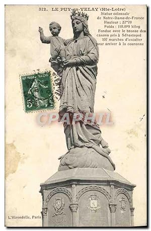 Carte Postale Ancienne Le Puy en Velay Statue colossale de Notre Dame de France