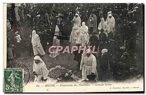 Carte Postale Ancienne Mende Procession Des Penitents Grande Croix