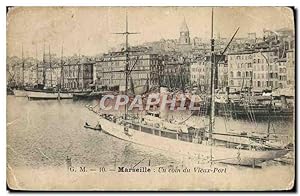 Carte Postale Ancienne Marseille Un Coin du Vieux Port Bateau