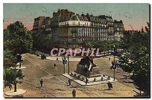 Carte Postale Ancienne Paris La place Denfert Rochereau et le lion de Belfort