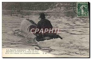 Carte Postale Ancienne M Le Las Recordman du monde de la vitesse sur l'eau sur Ricochet Antoinett...