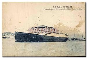 Carte Postale Ancienne Bateau Paquebot des Messageries Maritimes SS Felix Roussel