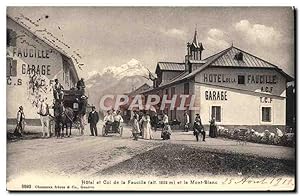 Carte Postale Ancienne Attelage Hôtel et Col de la Faucille et le Mont Blanc Chevaux Suisse