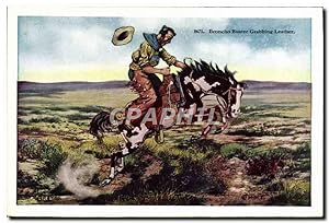 Carte Postale Ancienne Far West Cow Boy Indiens Rodeo