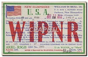 Carte Postale Ancienne New Hampshire W1PNR Dundee Road Jackson Telegraphie