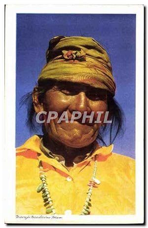 Carte Postale Ancienne Indiens Navajo Medicino Man