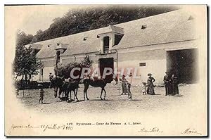 Carte Postale Ancienne Folklore Pyrenees Cour de ferme
