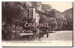 Carte Postale Ancienne Les Gorges Du Tarn Et Château De La Caze