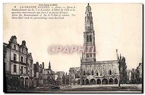 Carte Postale Ancienne Arras L'hôtel de ville et les quartiers environnants Militaria