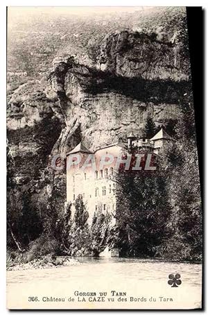 Carte Postale Ancienne Gorges Du Tarn Château De La Caze Vu Des Bords Du Tarn