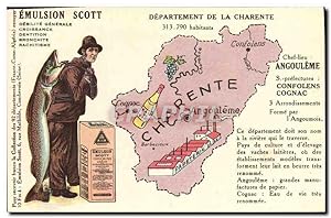 Carte Postale Ancienne Emulsion Scott département Charente Angouleme Confolens Cognac