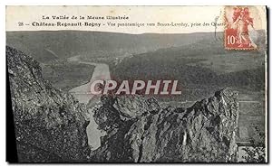 Carte Postale Ancienne Château Regnault Bogny vue Panoramique Vers Braux Levrezy