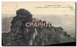 Carte Postale Ancienne Château Regnault Bogny Un des rochers des quatre fils Aymon